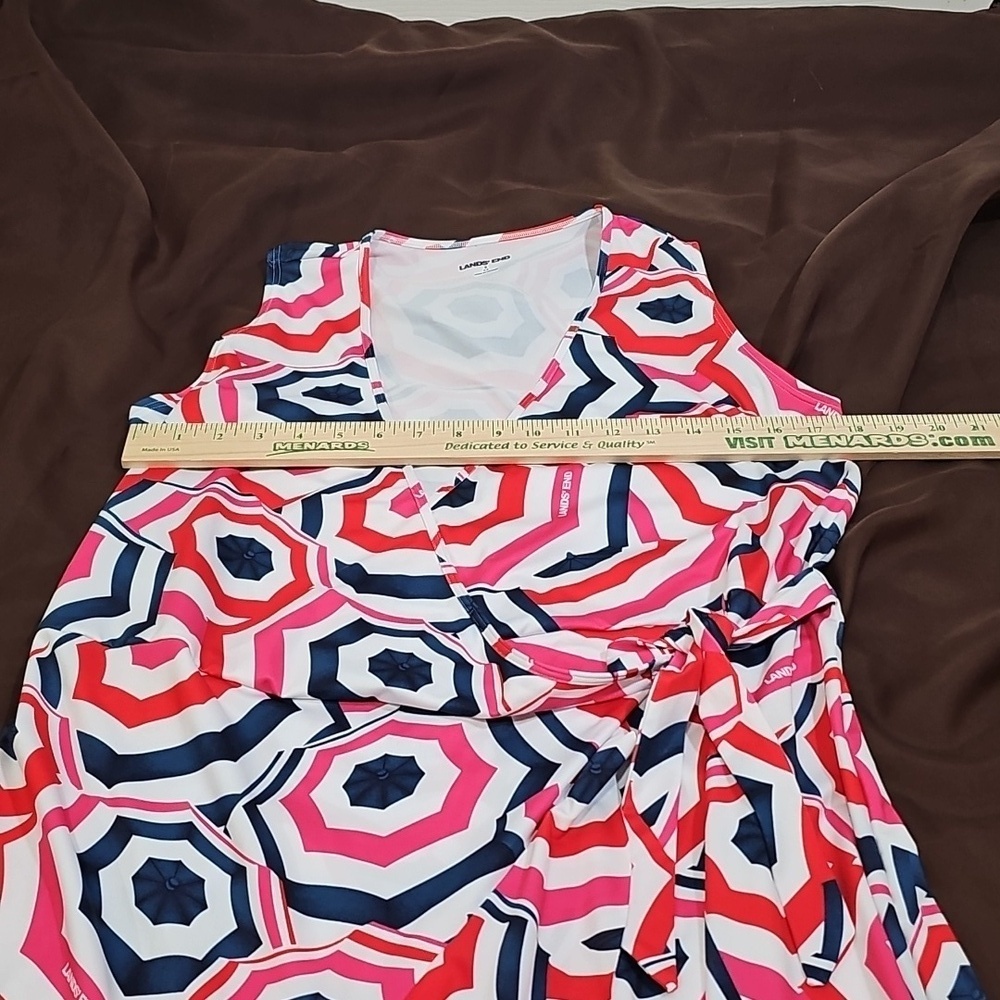Land’s End Ruffle Hem Swim Cover Up Umbrella Wrap Dress Size S Adjustable Waist - Picture 5 of 10